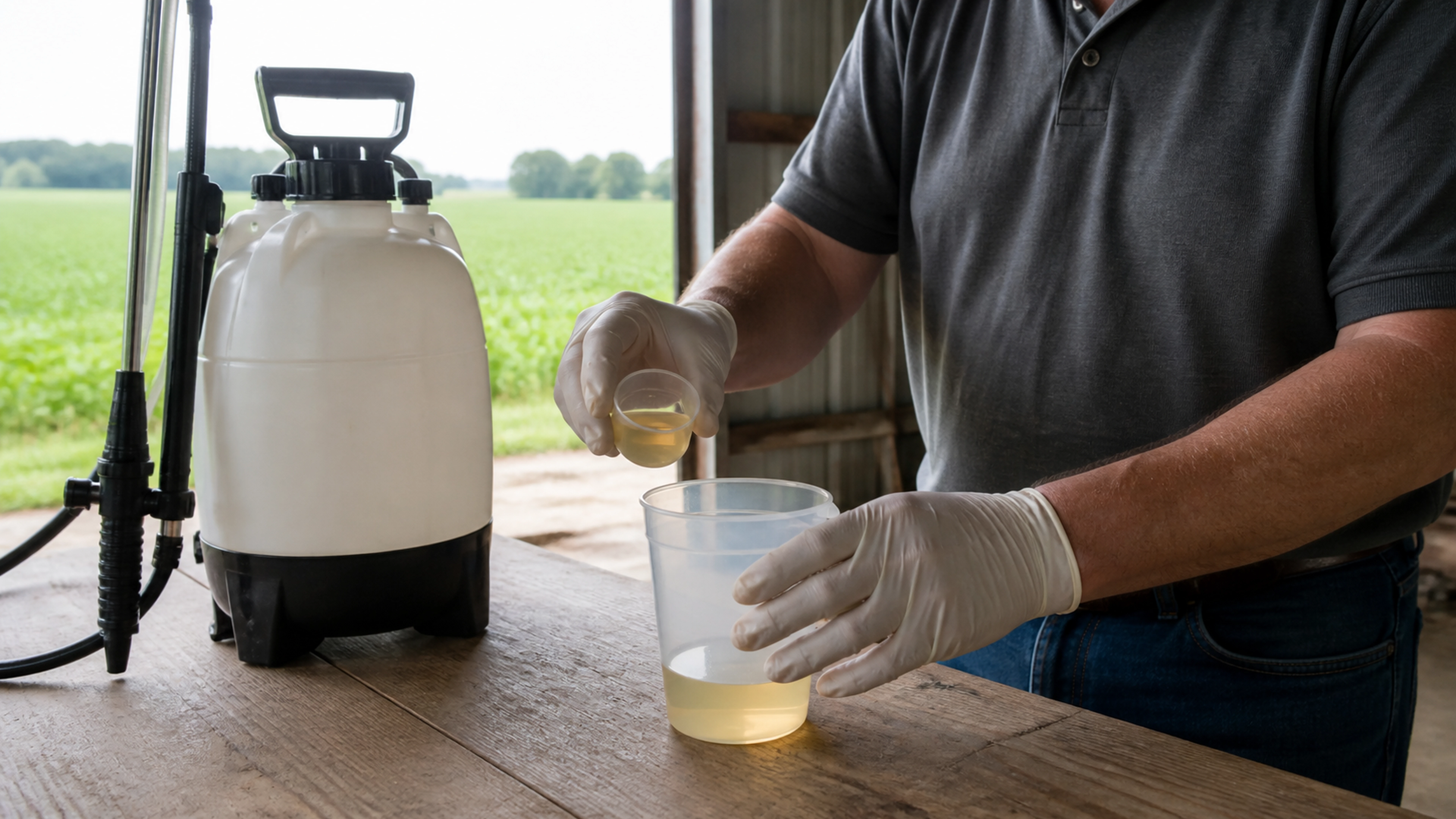 Illustration éditoriale pour l’article « Tout savoir sur le dosage du glyphosate 480 par litre »