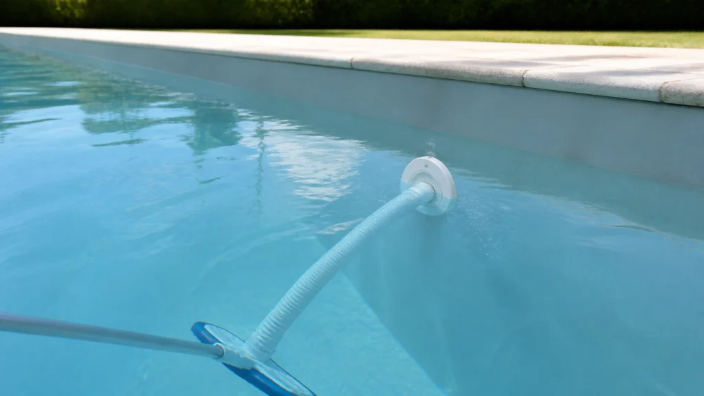 Illustration éditoriale pour l’article « Le fonctionnement de la prise balai piscine en détail »